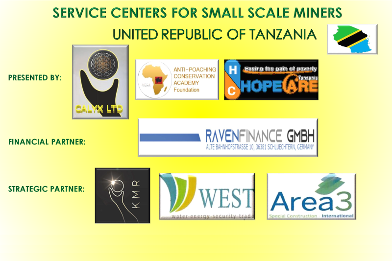Service centers for small scale miners in Tanzania.